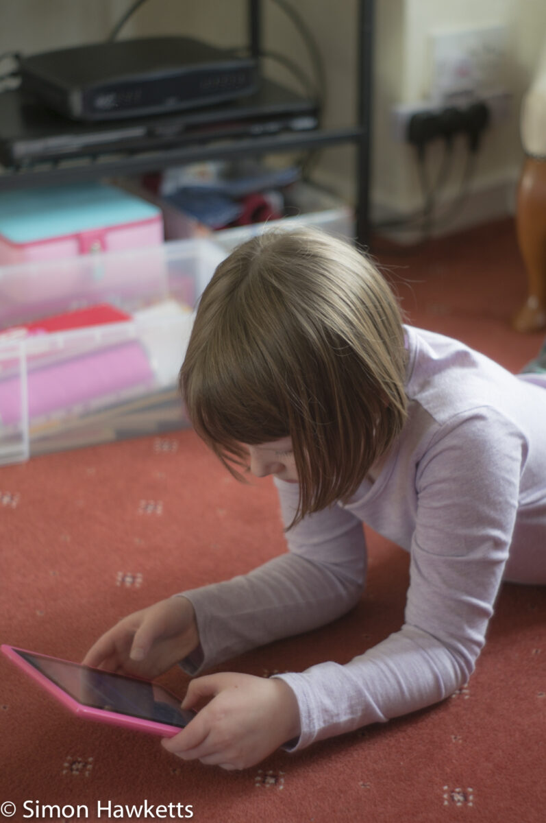 Sony Nex 6 test shots - A candid shot of a girl on the carpeted floor