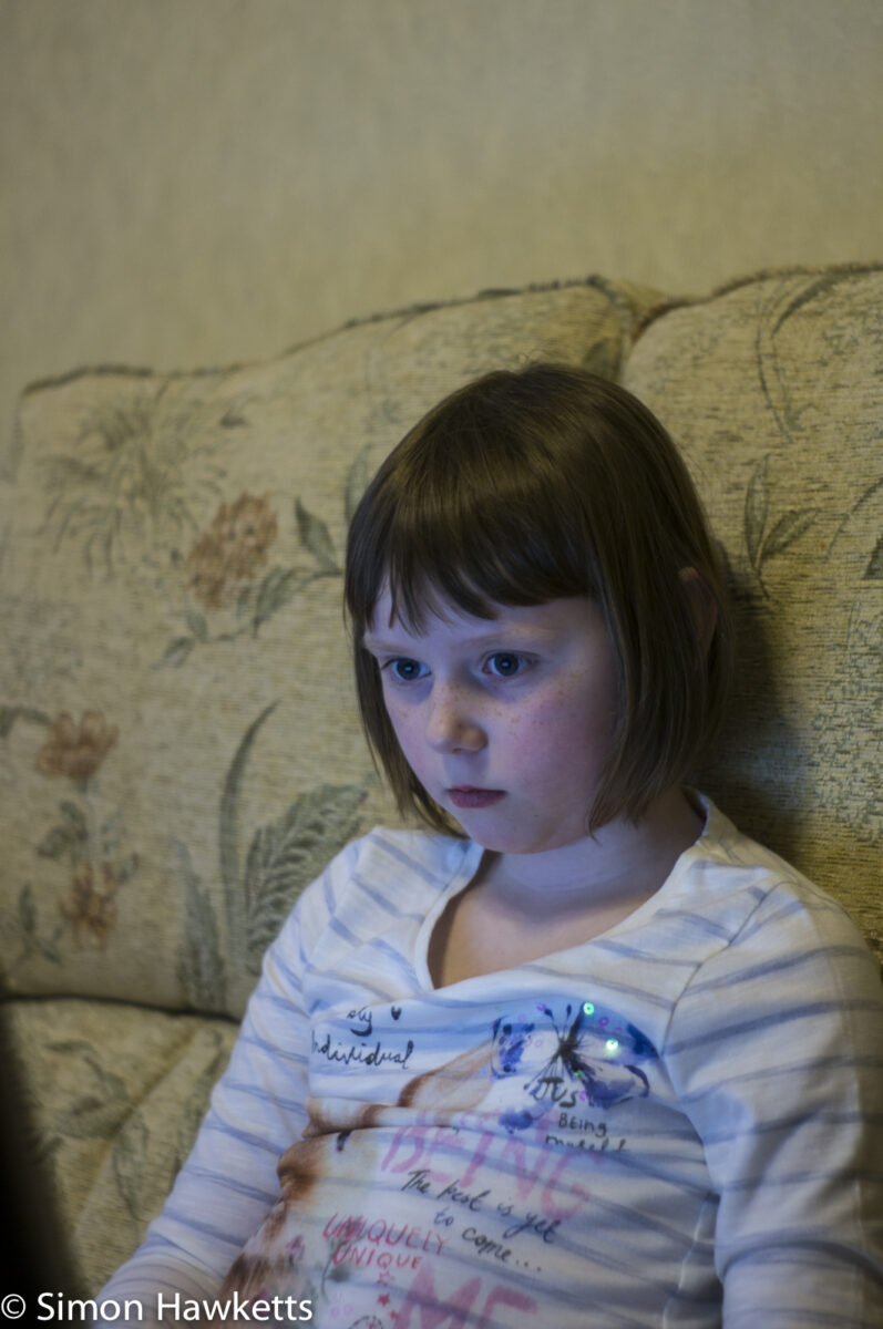 Sony Nex 6 test shots - A young girl on a laptop