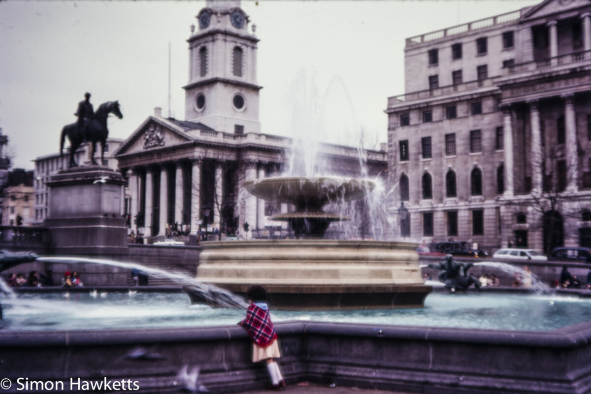 Views around London c1980 on colour slide film - Trafalgar Square London