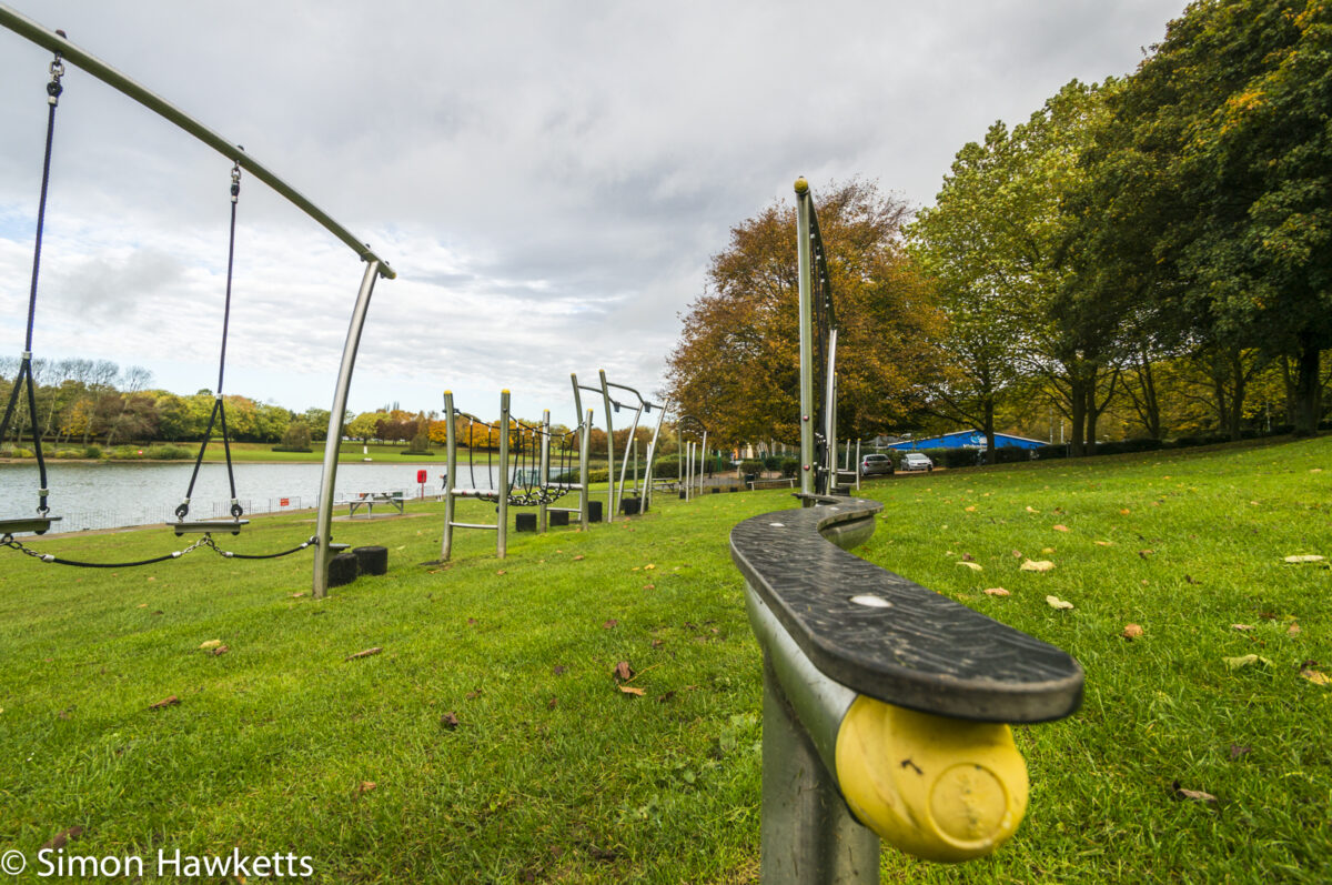 Tamron 10-24 wide angle sample pictures - Playground walkway in fairlands valley park Stevenage