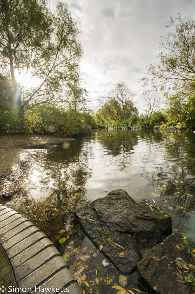 Tamron 10-24 wide angle sample pictures - Stones & Leaves in Fairlands Valley Park Stevenage