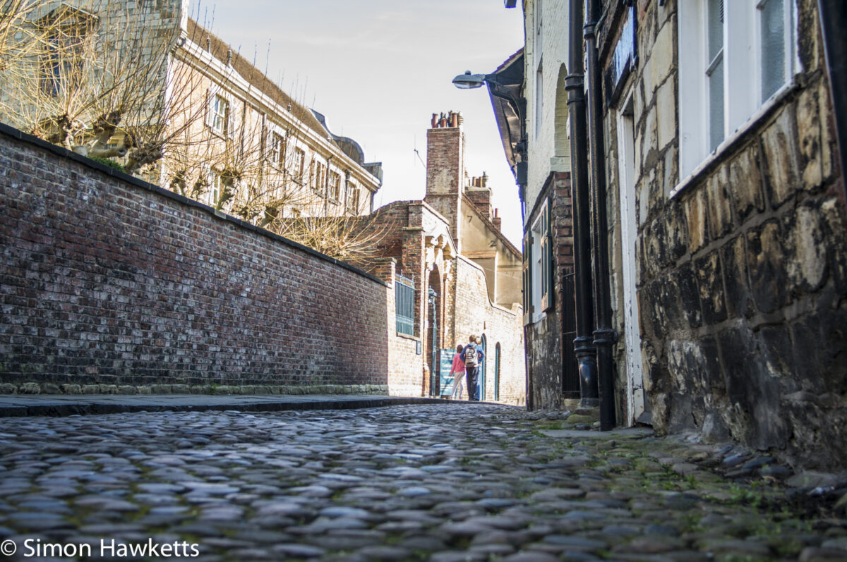 Cobbled streets behind York Minster