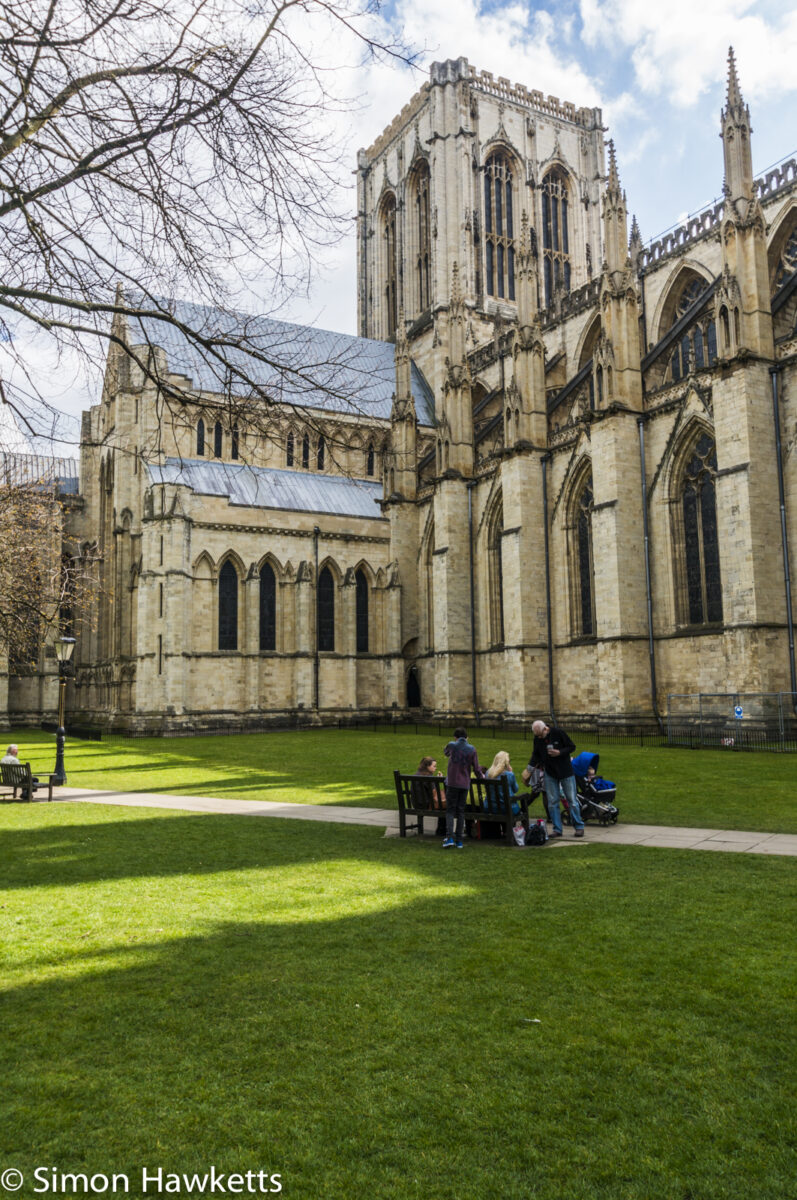 A group outside York Minster