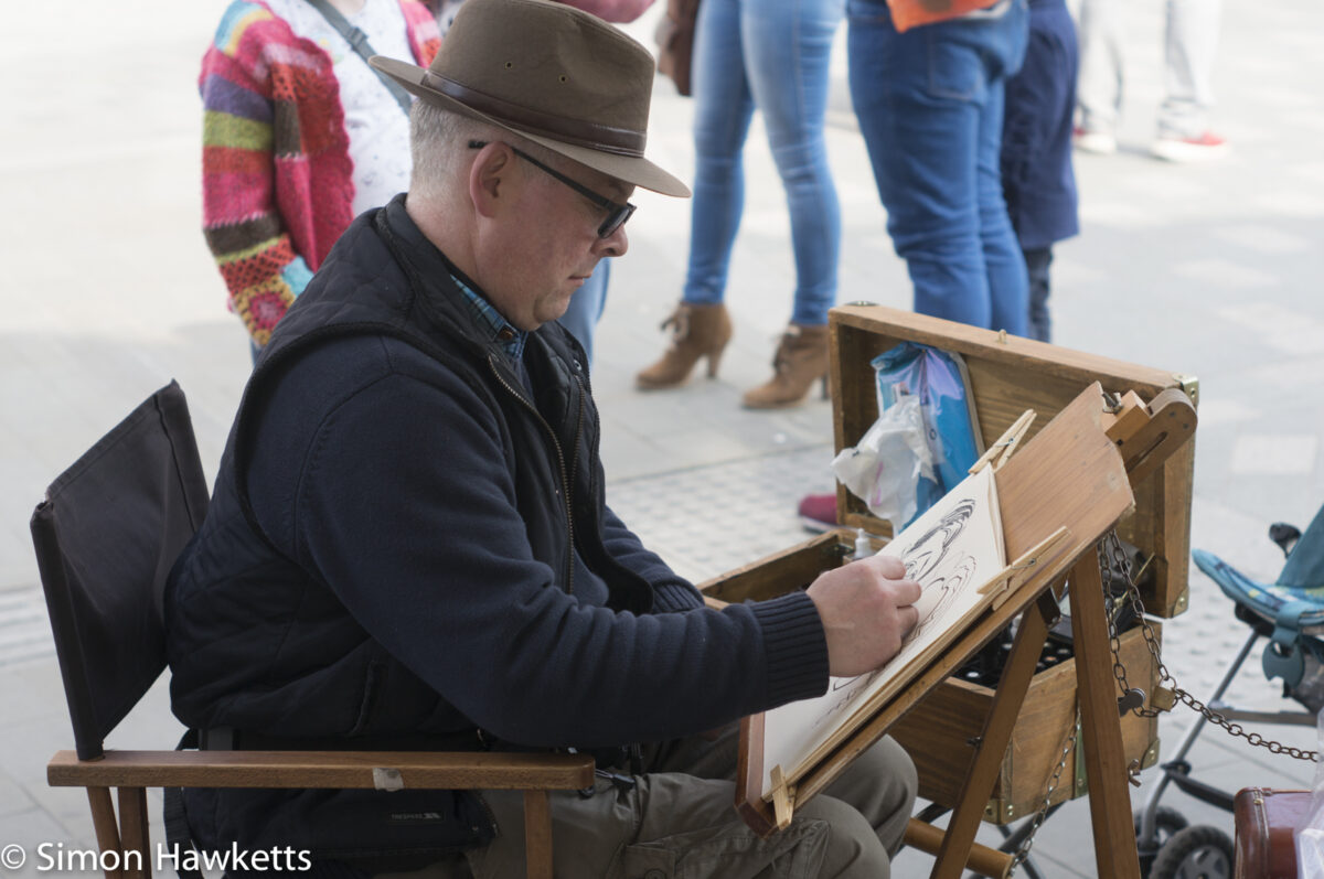 A street artist in York
