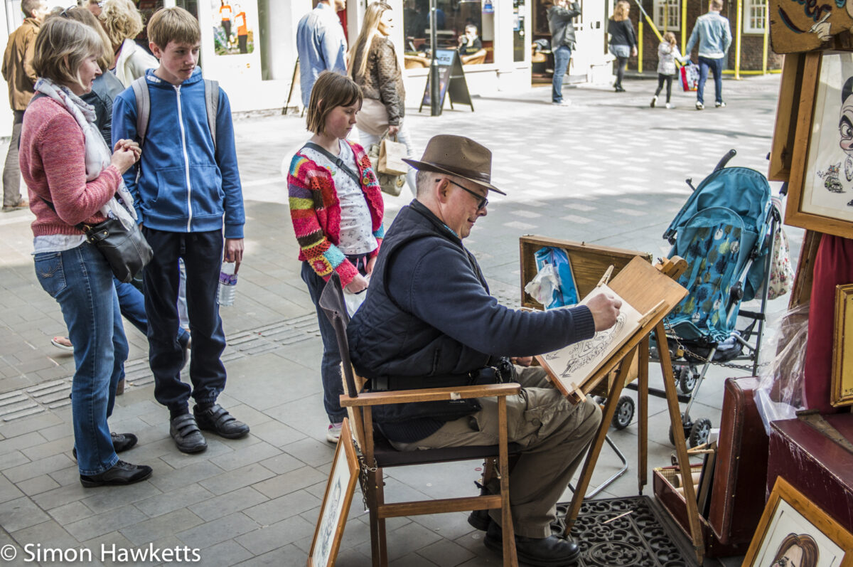 A street artist in York