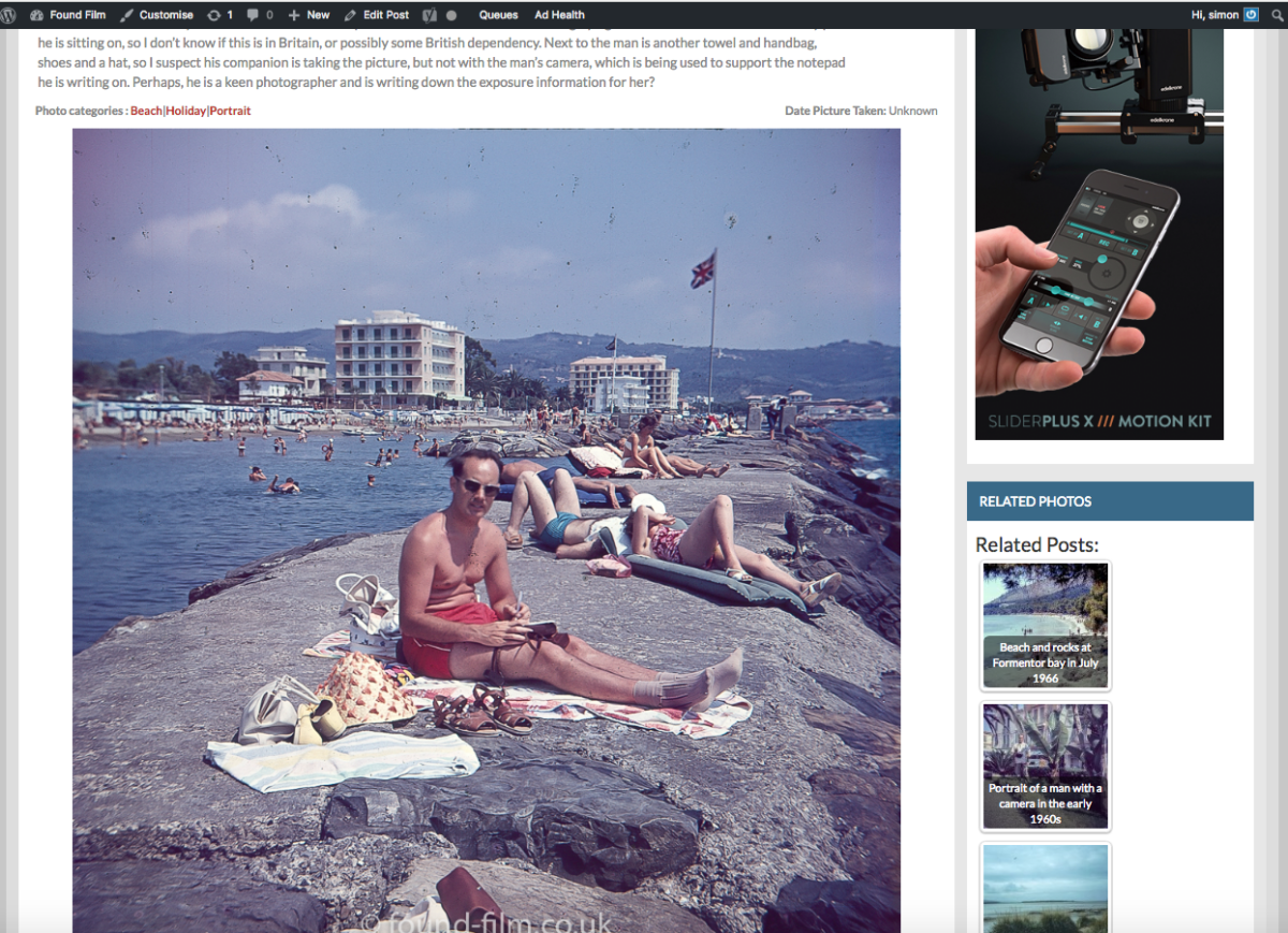 Found film single photo page