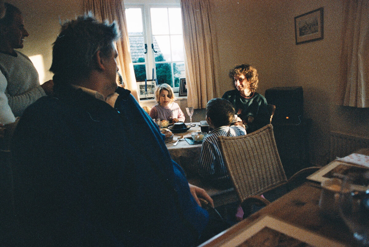 Photos from film found in old cameras - dark interior shop of a family