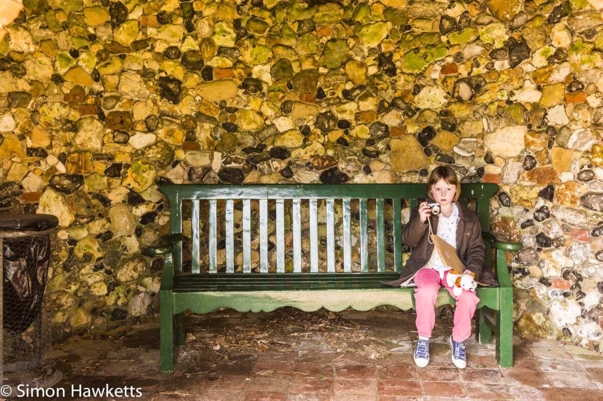 Pictures from Bressingham gardens in Norfolk - Small girl taking a photo