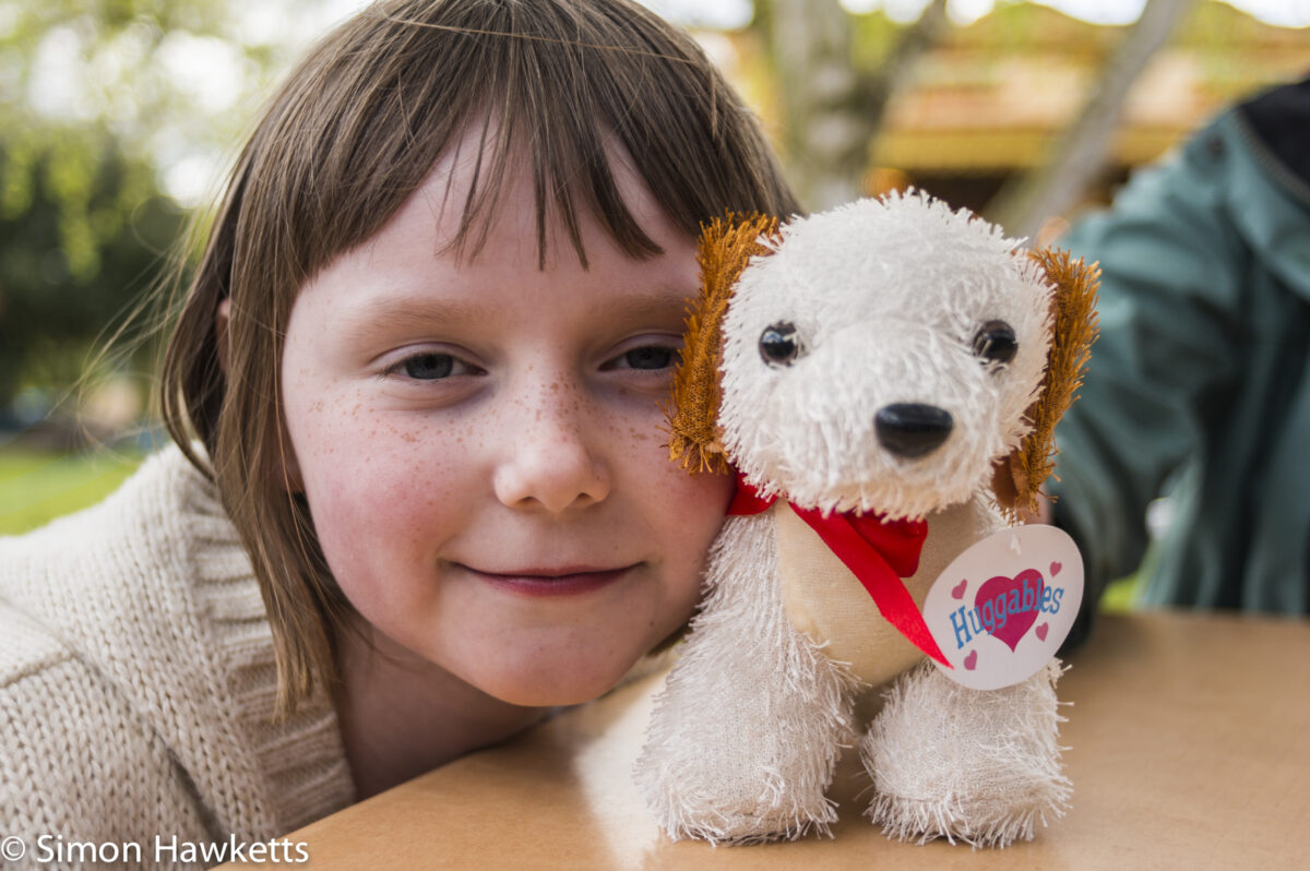 Pictures from Bressingham gardens in Norfolk - Small girl with a fluffy toy