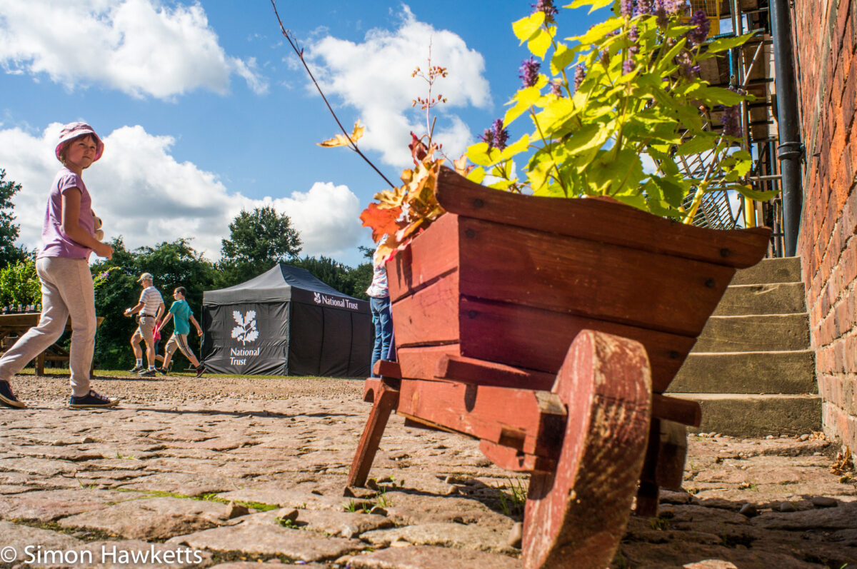 Pictures from Sudbury Hall in Derbyshire - A planter on a cobble stone yard