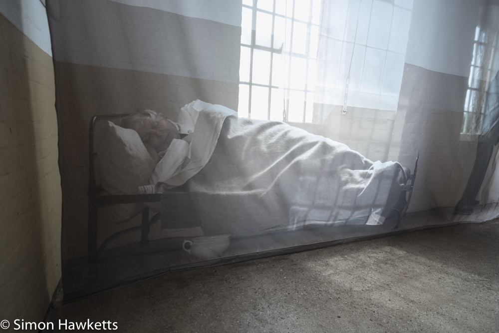 Fuji X-T1 and Samyang 12mm Southwell Workhouse pictures - Projection of workhouse inhabitant sleeping