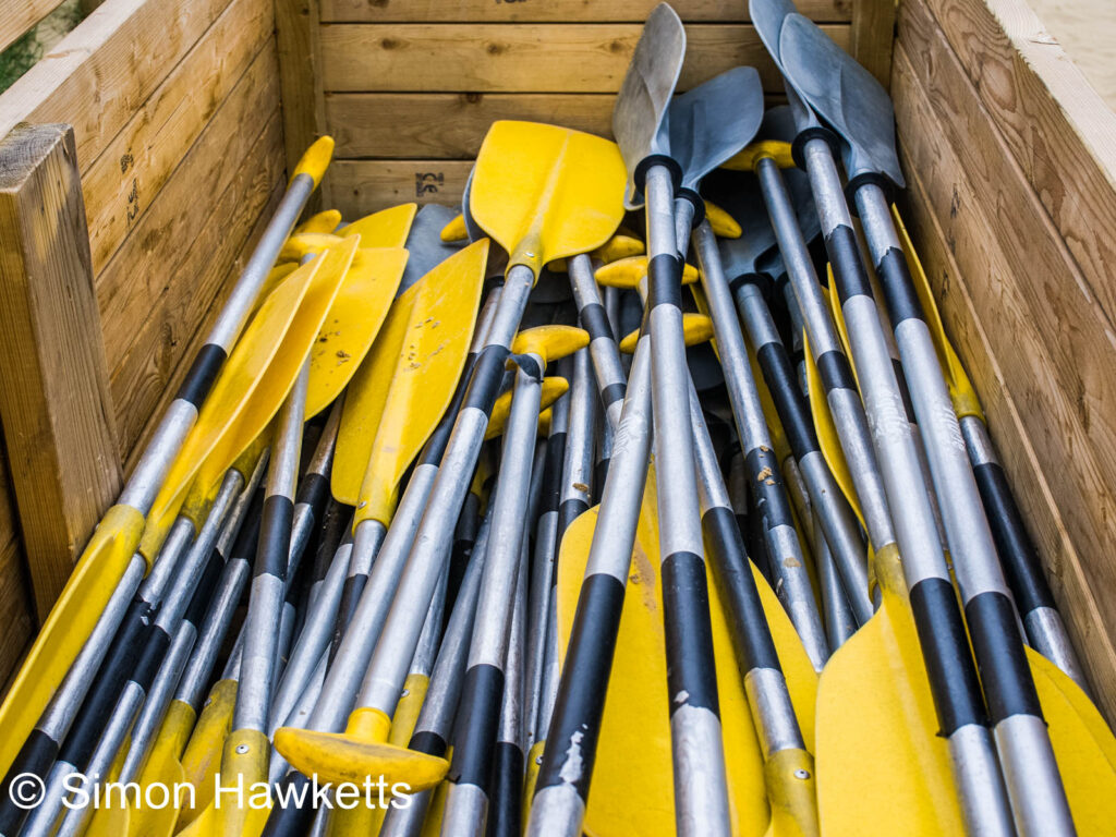 Ricoh GXR sample pictures - A pile of oars in a box