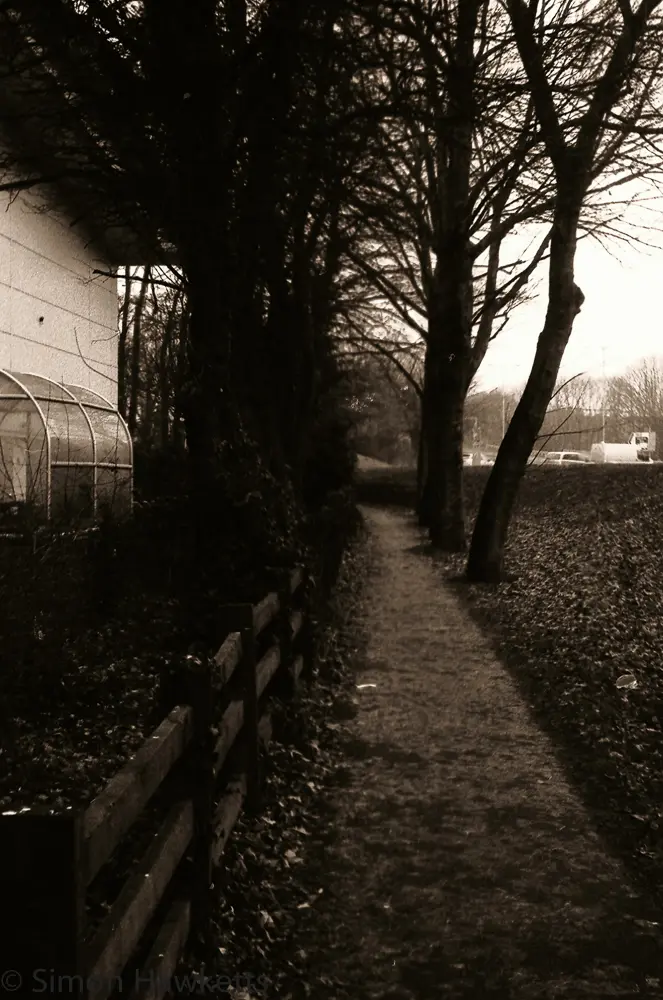 First film developed for 20 years ! 19 Yashica MG-1 sample pictures - Path by Asda in Stevenage