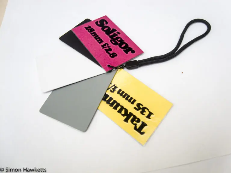 Cards designed to help with tracking manual lens changeover