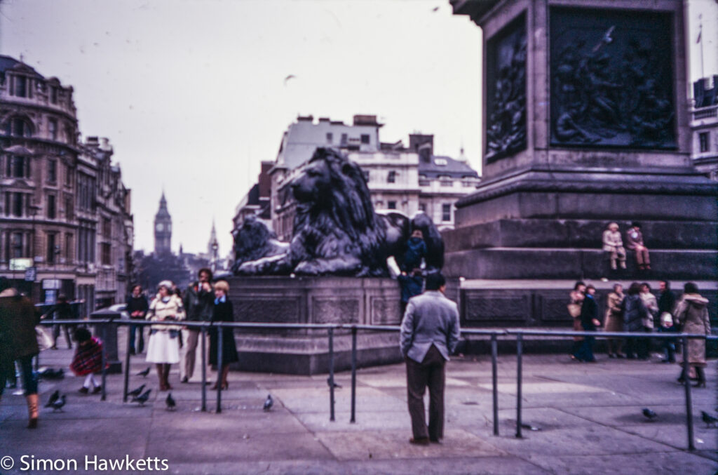 Views around London c1980 on colour slide film - Trafalgar Square London