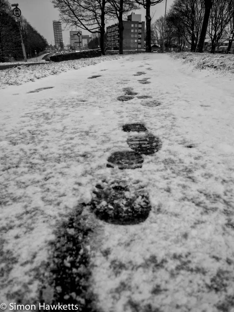 Phone camera photos 4 Mobile phone pictures - Footsteps in the snow