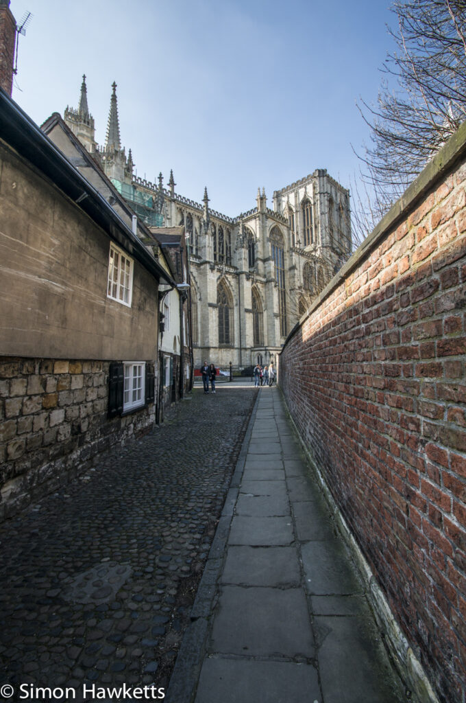 Cobbled streets behind York Minster