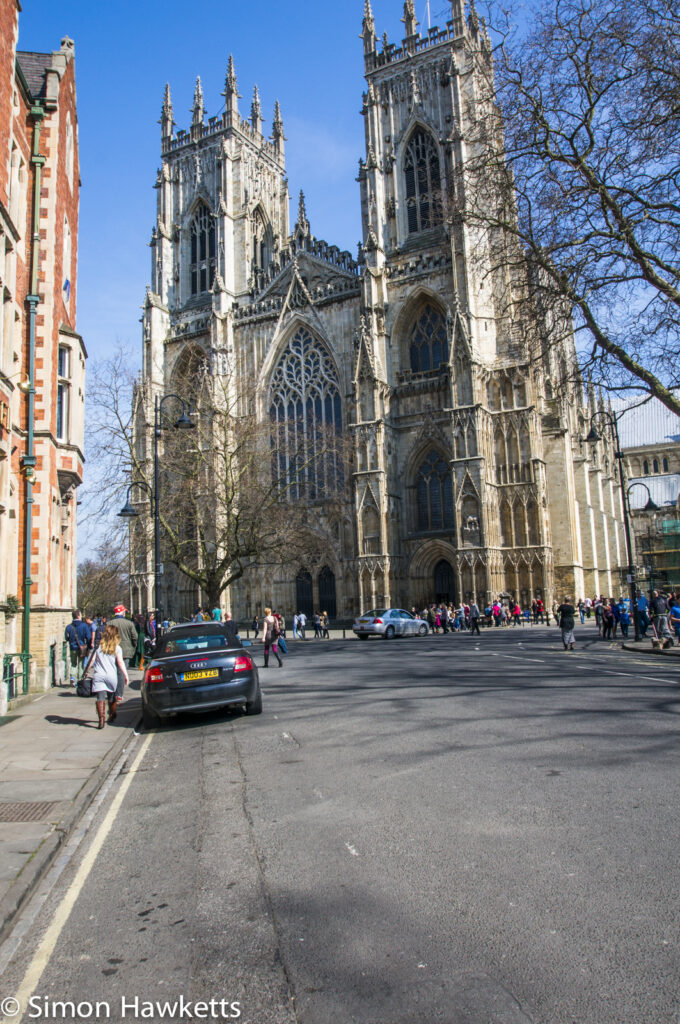Looking down the road towards York Minster