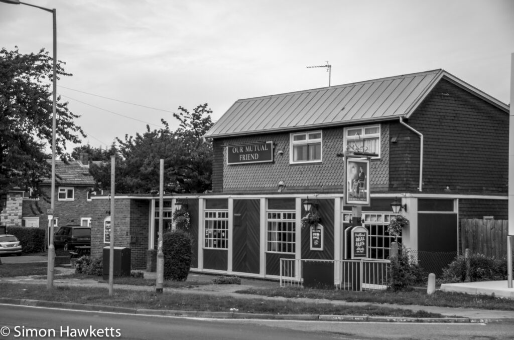 Our Mutual friend pub in Stevenage in Black & White