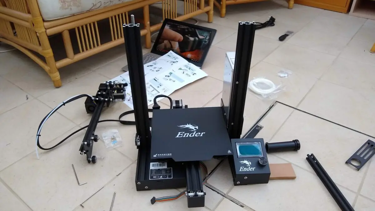 Easy Ender 3 Pro assembly and first print 2 Ender 3 Pro being constructed