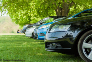 a line of cars gradually becoming more defocused