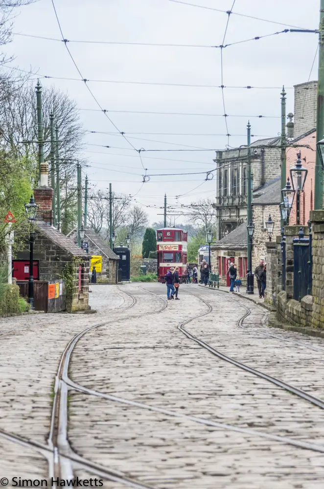 Crich tramway museum - the tram lines and overhead lines