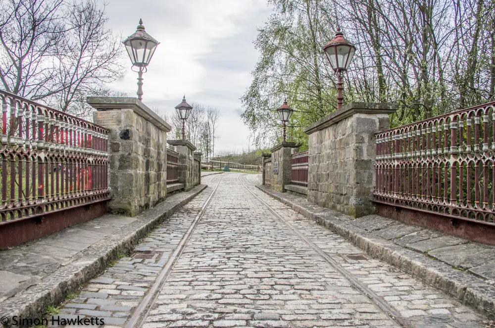Crich tramway museum - tram tracks over the bridge