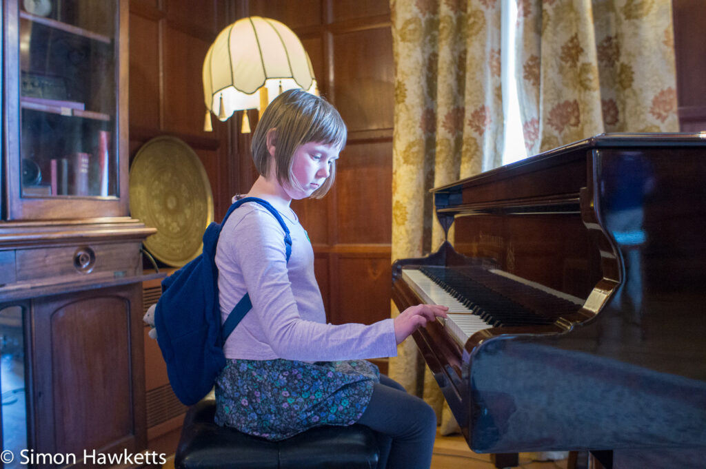 Sutton Hoo - Emma tinkling on the piano