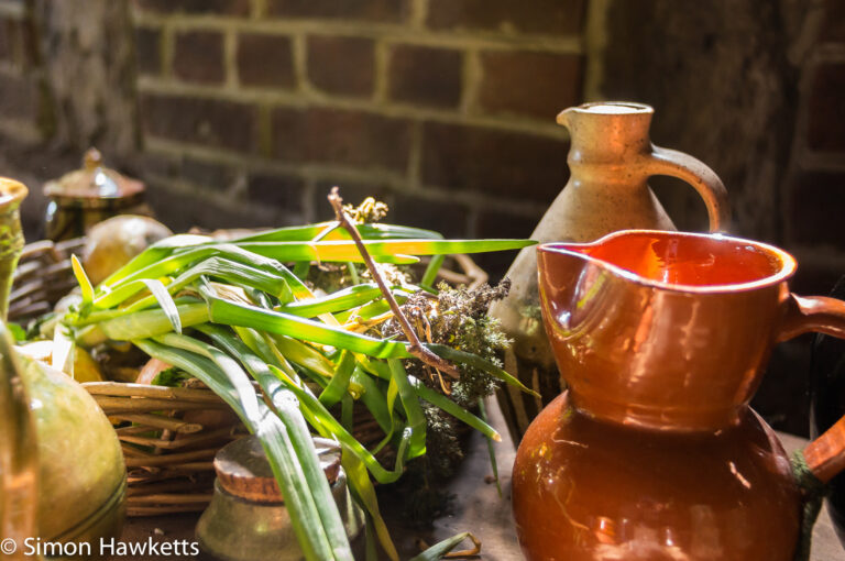 A collection of Tudor provisions caught in a beam of sunlight