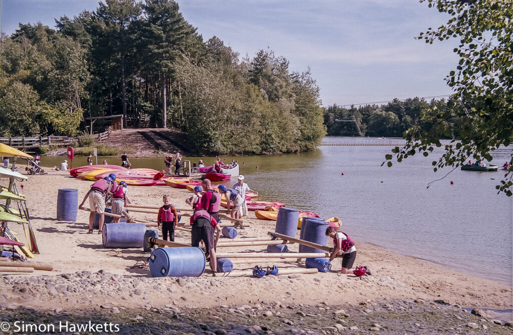 Elveden Forest Centerparcs on film - building a raft
