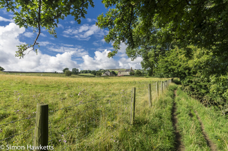 Looking back to our holiday cottage in Frosterley