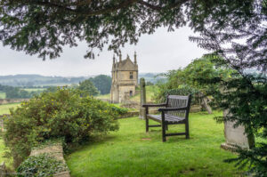 A seat in the graveyard next to the East Banqueting house in Chipping Campden