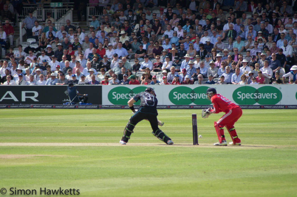 Lords cricket ground - Martin Guptil on his way to a hundred