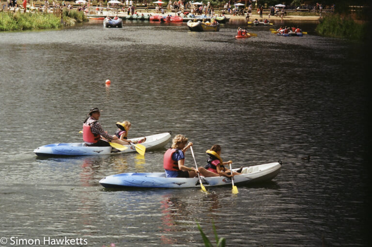 Film Photography with Miranda G slr with Kodak Gold 400 sample picture - The boating lake at Woburn Forest CenterParcs