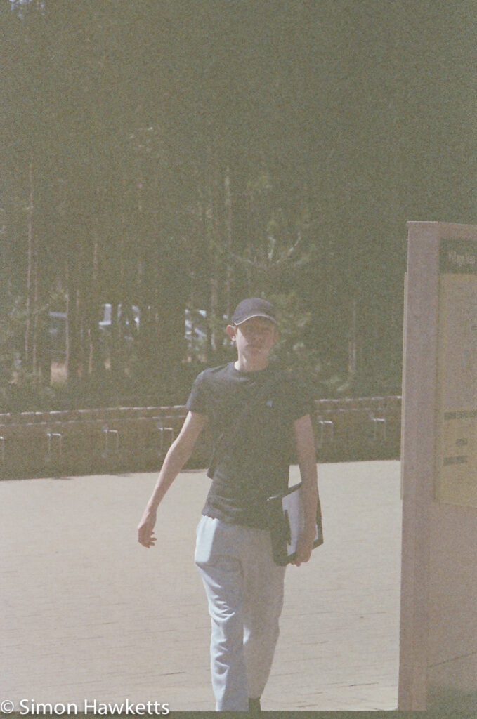 miranda sensorex ee slr with kodak gold 400 sample picture boy in the forest at woburn forest centerparcs