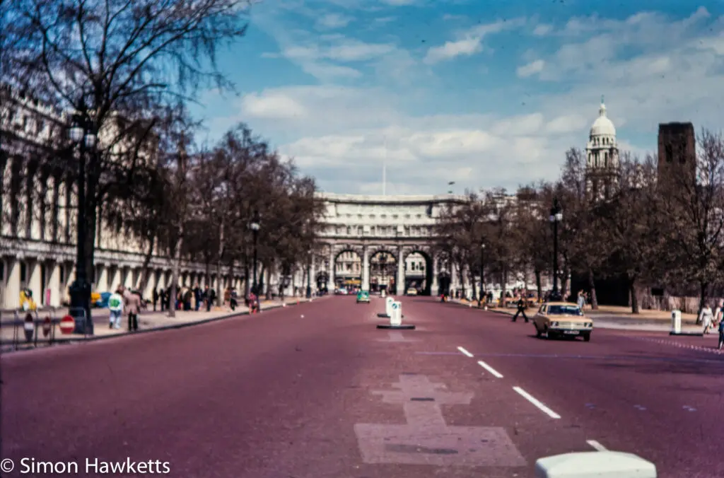 Central London pictures c1980 13 Olympus OM-20 pictures - Admiralty arch on colour negative film taken about 1980