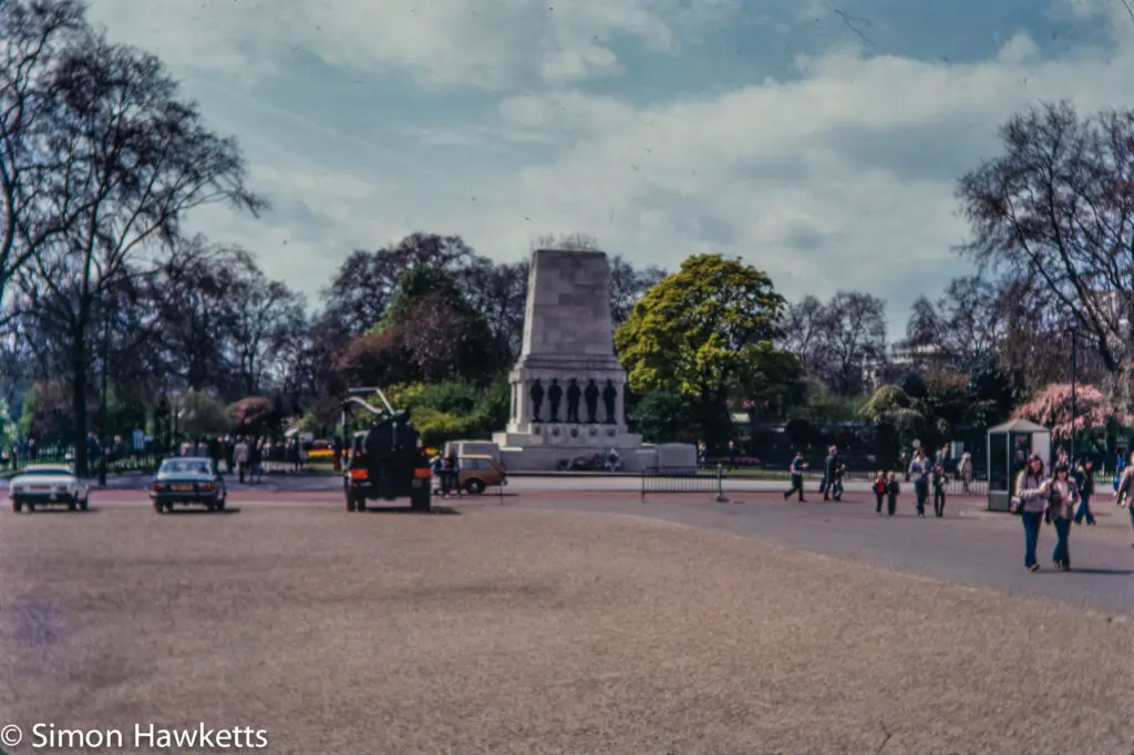 Central London pictures c1980 9 Olympus OM-20 pictures - Horse guards parade on colour negative film taken about 1980