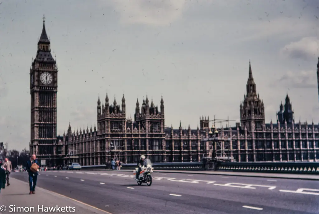 Central London pictures c1980 2 Olympus OM-20 pictures - Houses of Parliament on colour negative film taken about 1980