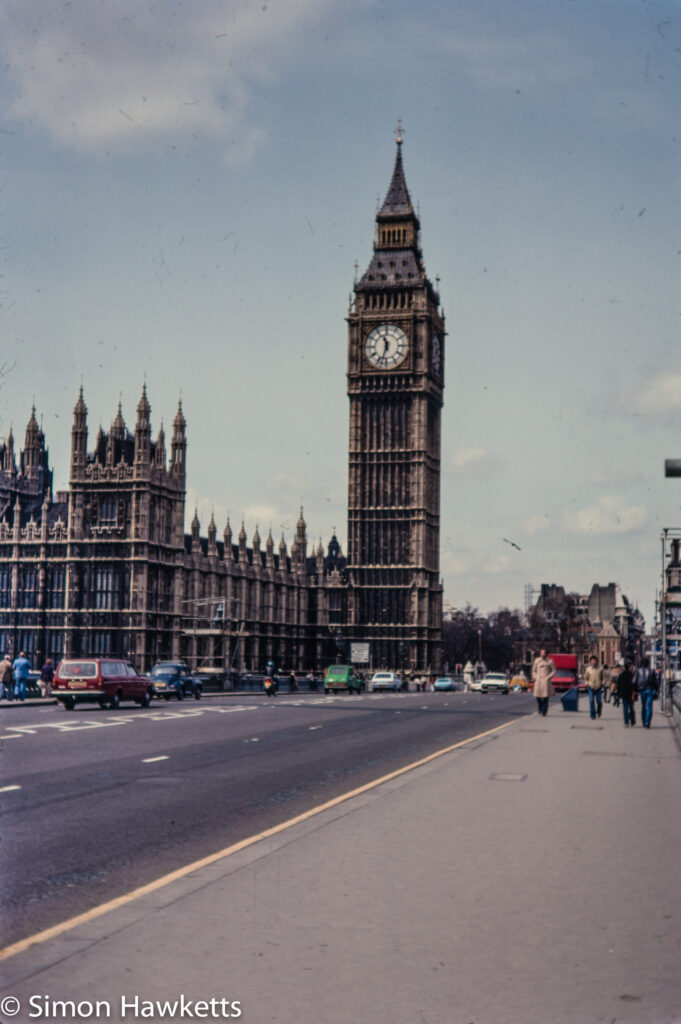 Olympus OM-20 pictures - Houses of Parliament on colour negative film taken about 1980