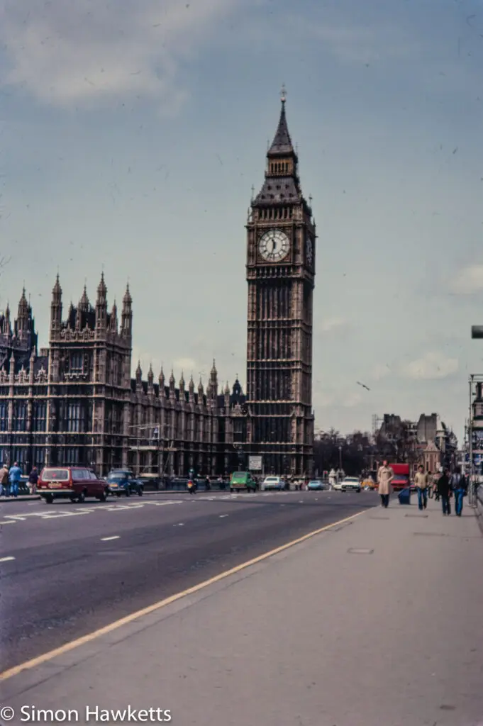 Central London pictures c1980 3 Olympus OM-20 pictures - Houses of Parliament on colour negative film taken about 1980