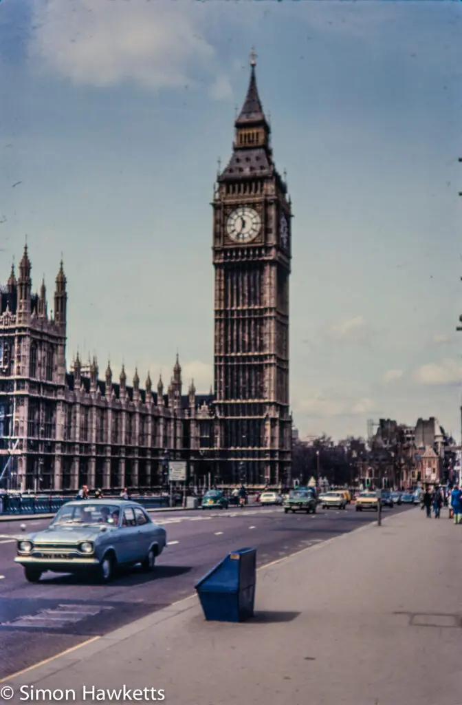 Central London pictures c1980 4 Olympus OM-20 pictures - Houses of Parliament on colour negative film taken about 1980