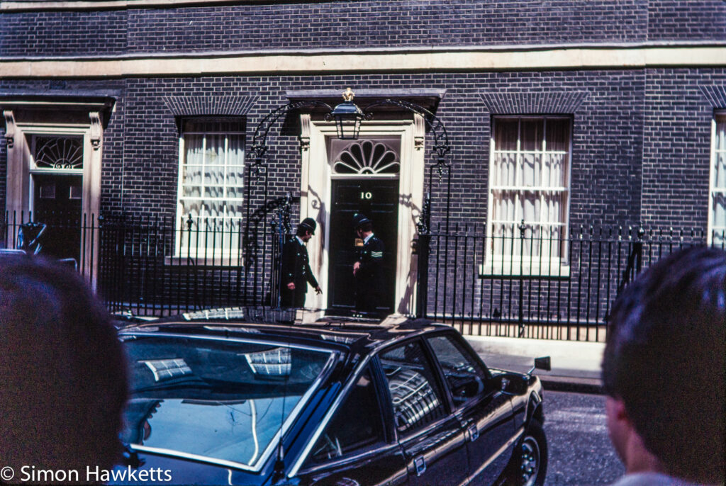 Olympus OM-20 pictures - Number 10 Downing street on colour negative film taken about 1980