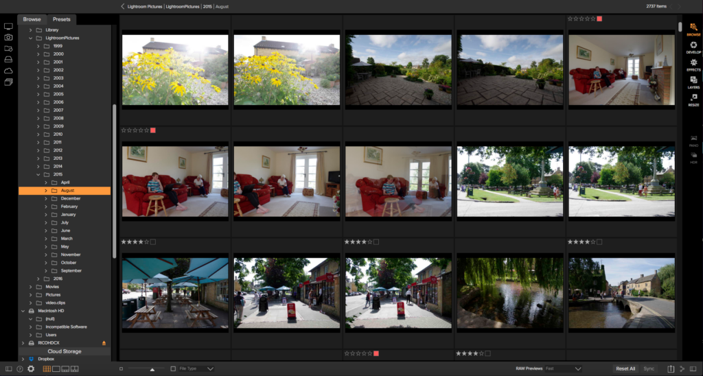 Evaluation of ON1 Photo Raw as a Lightroom user 4 ON1 Photo Raw Browsing Photos