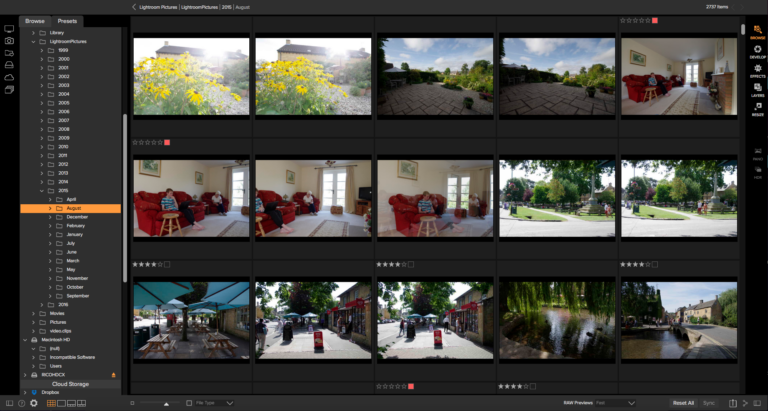 ON1 Photo Raw Browsing Photos