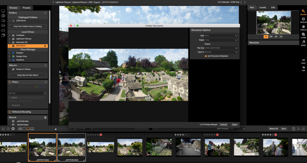 Evaluation of ON1 Photo Raw as a Lightroom user 6 ON1 Photo Raw Creating a Panorama
