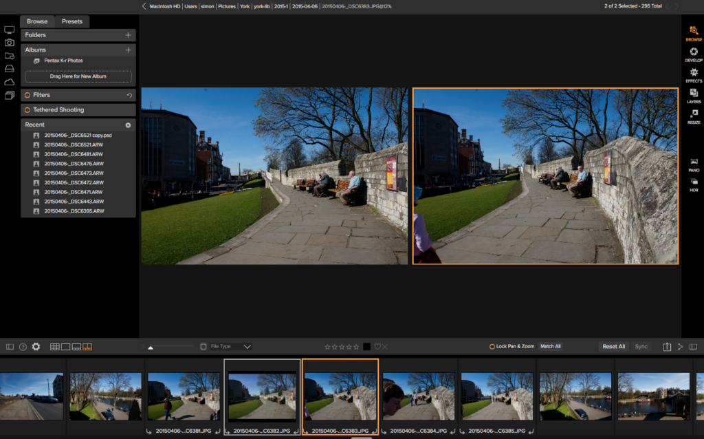 Evaluation of ON1 Photo Raw as a Lightroom user 3 ON1 Photo Raw Simple Photo compare mode