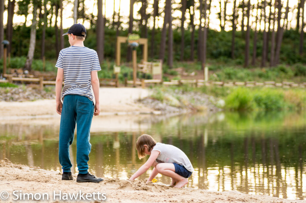 pictures from woburn forest centerparcs girl and boy playing by the boating lake