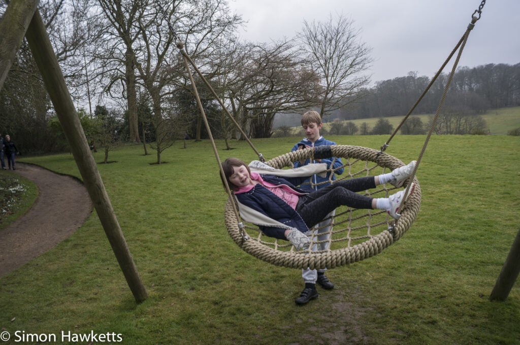 Pictures of Bennington Lordship - A girl has fun on a swing