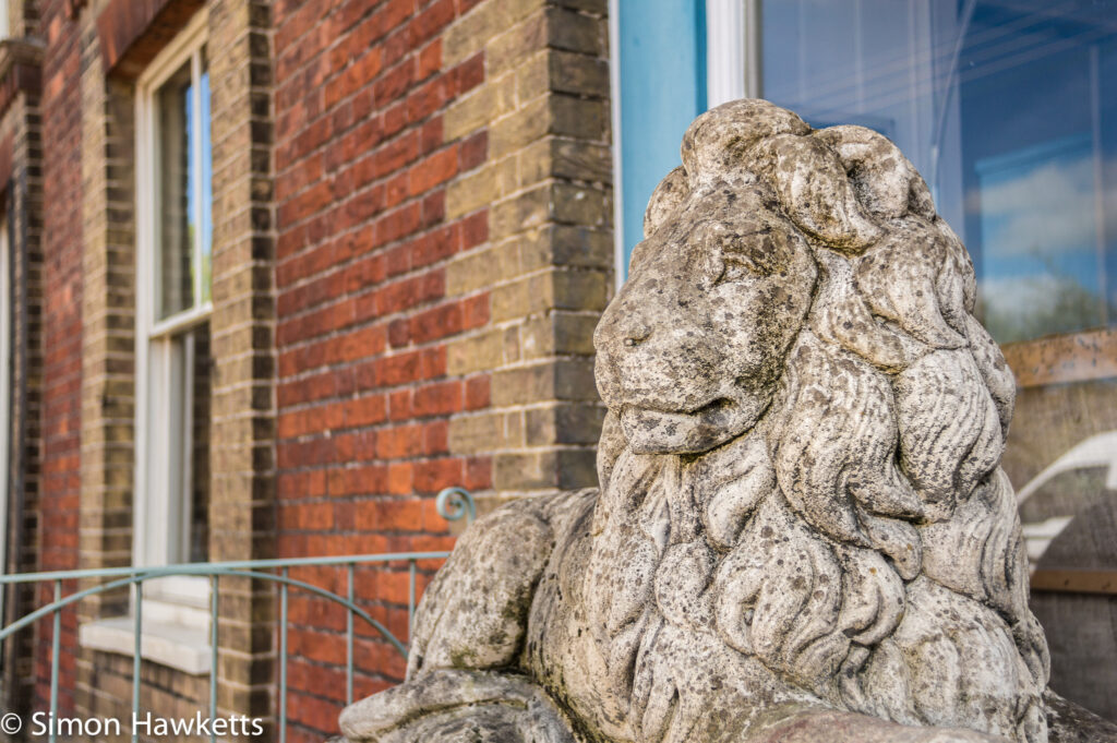 pictures of framlingham in suffolk lion outside a shop in the town