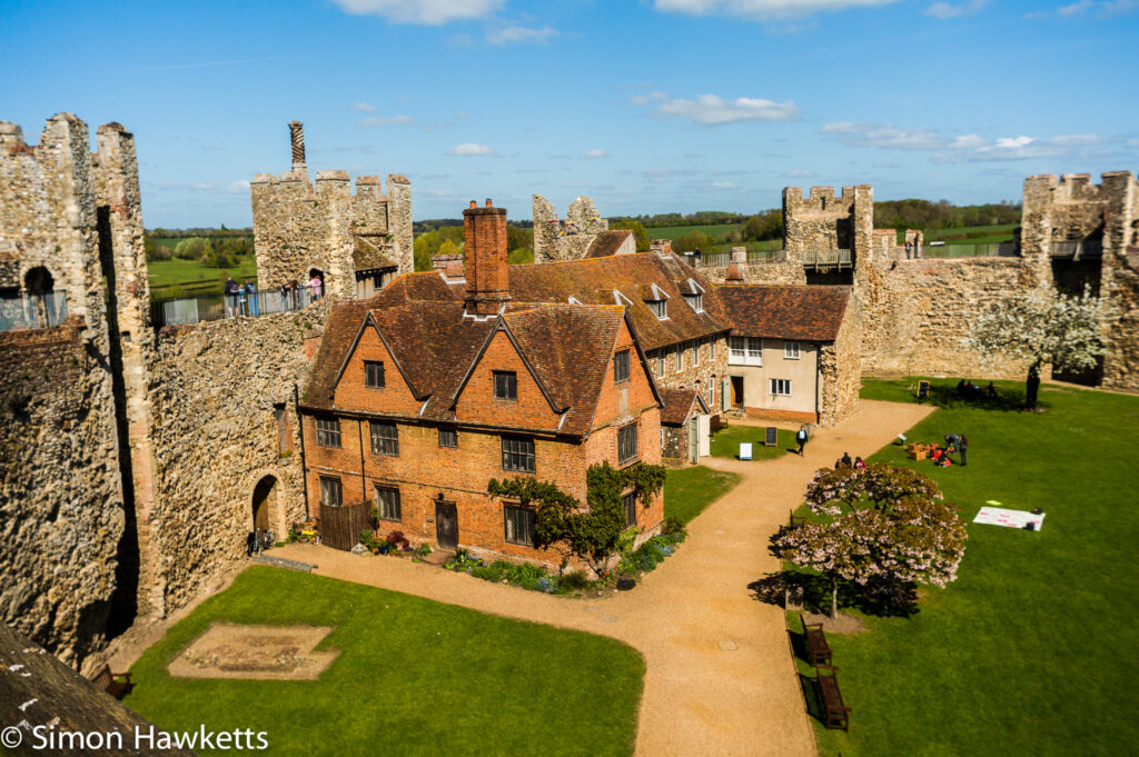 pictures of framlingham in suffolk looking at the castle keep from the battlements of framlingham castle